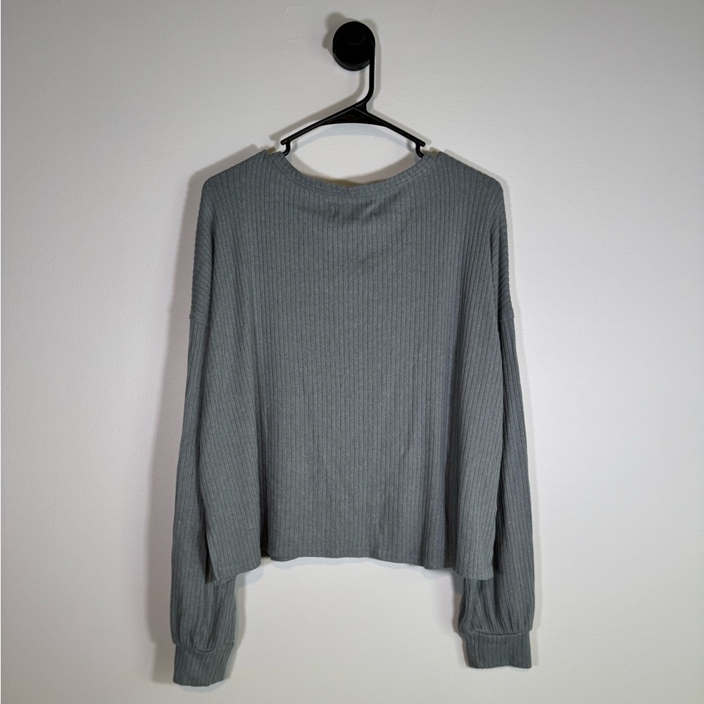 Lucky Brand Blue Waffle Knit Long Sleeve Henley Top Size Large - Picture 4 of 6